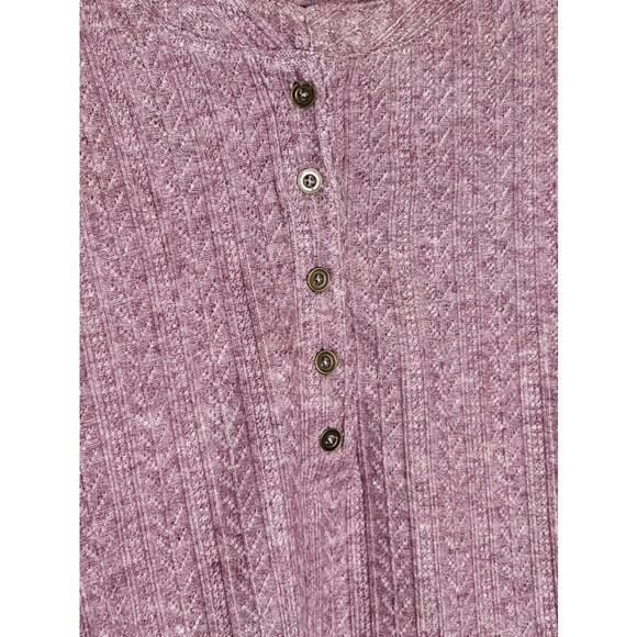 NWT Candace Cameron Bure Womens Bordeaux Balloon-Sleeve Henley Top Size Small - Picture 4 of 7